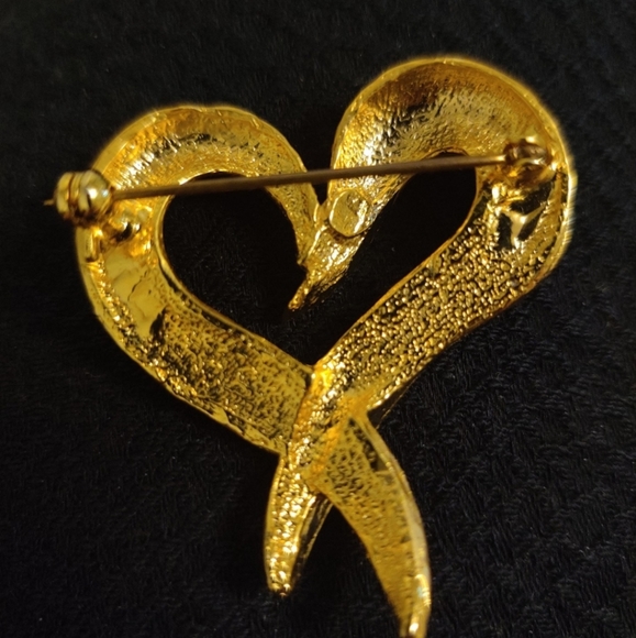 Vintage modernist heart ❤️shaped brooch in EUC - Picture 3 of 5